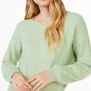 Scoop Women Pale Green Puff SleevesTie  Cross Back Sweater NWT Size 20